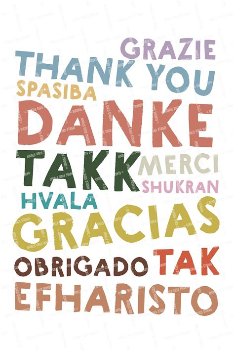 Thank You In Different Languages Printable